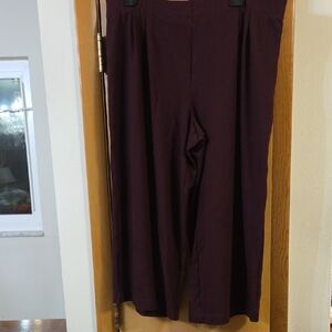 J. Jill Ponte Burgundy Cropped Full-Leg Xl Pants